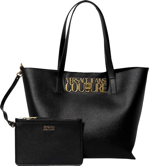 versace jeans couture tote bag black